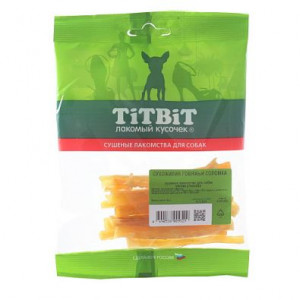 TITBIT. Лакомство для собак. Сухожилия говяжьи соломка мягкая упаковка. 50 гр