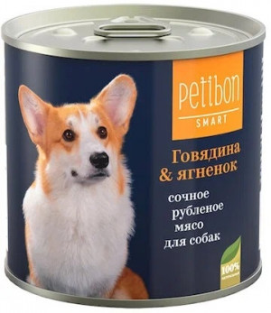 Корм консервированный для собак Petibon Smart "Рубленое мясо с говядиной и ягненком" 240 г