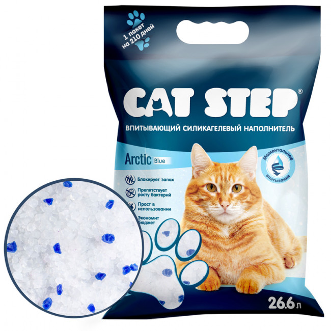 Наполнитель Cat Step силикогель 26.6л  Arctik Blue