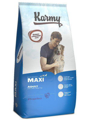 Karmy Maxi Adult Индейка 14кг. Корм для взрослых собак крупных пород старше 1 года.