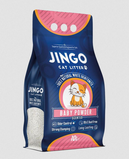 Наполнитель JINGO комкующийся Детская присыпка 5л, 4,35кг