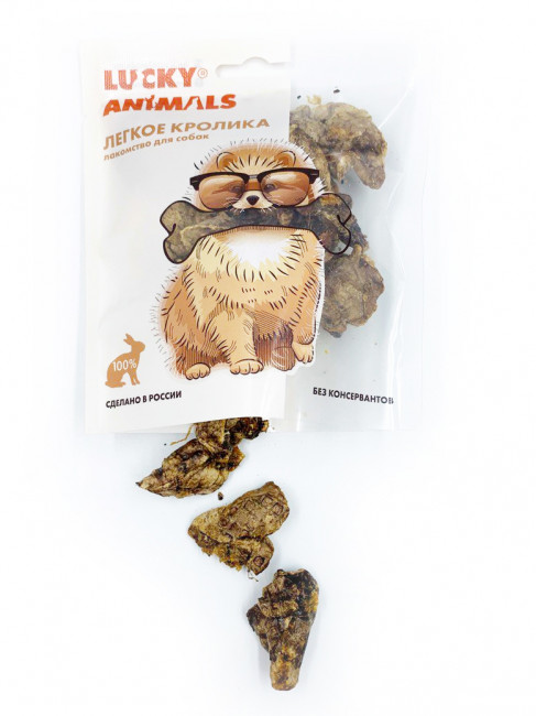 Лакомство Lucky Animals для собак Легкое кролика 30 г