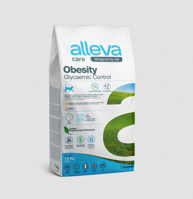 ALLEVA CARE OBESITY для кошек для снижения веса и контроля потребления глюкозы, 1,5 кг