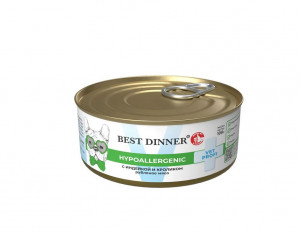 Best Dinner Vet Profi Exclusive Hypoallergenic для собак при пищевой аллергии для собак с индейкой и кроликом 100г