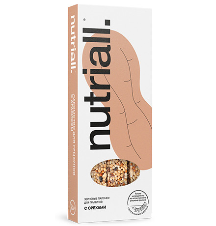 NUTRIALL палочки для грызунов с орехом 90 гр