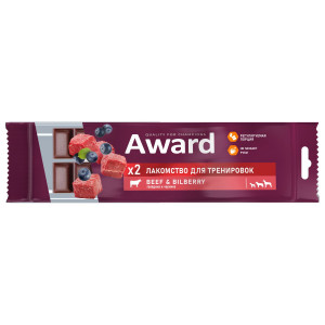 Лакомство для тренировок AWARD для собак и щенков с 3 месяцев с говядиной и черникой 50г