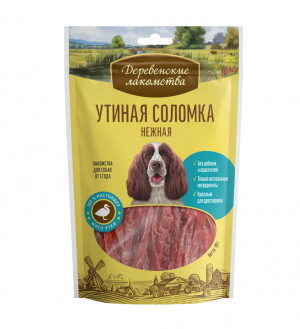 Лакомства для собак "Деревенские Лакомства" Утиная соломка нежная, 90 г