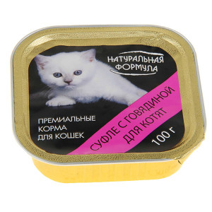 Натуральная Формула Влажный корм для котят Суфле с говядиной 100 гр