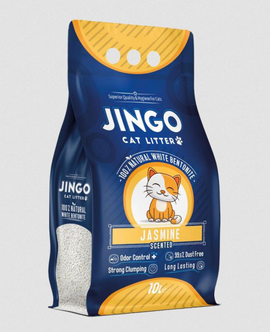 Наполнитель JINGO комкующийся Жасмин 5л, 4,35кг