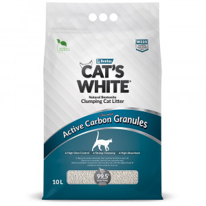 Наполнитель Cats White Activated Carbon Granules комкующийся с гранулами активированного угля 10л