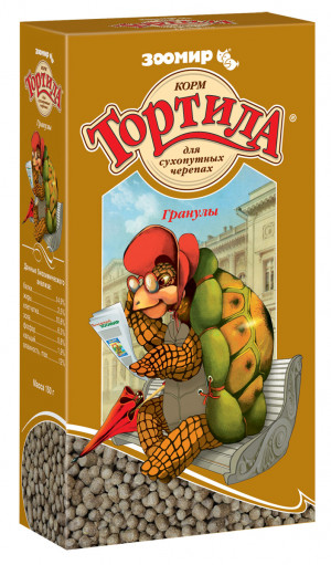 Зоомир Тортила гранулы для сухопутных черепах 150 гр.