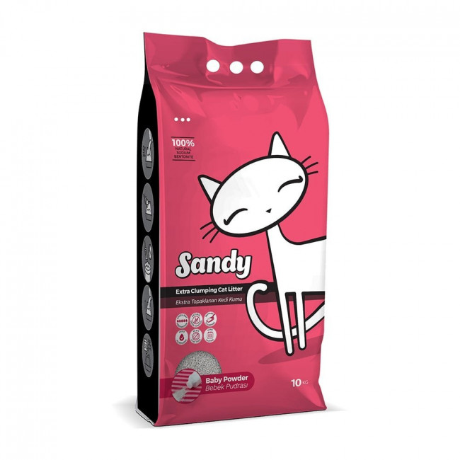 Наполнитель Sandy Baby Powder комкующийся с ароматом детской присыпки 10кг