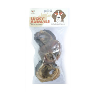 Лакомство Lucky Animals для собак Ухо говяжье Среднее, 3 шт