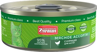 Четвероногий гурман Корм консервированный для котят "Мясное ассорти с курицей", 100 г