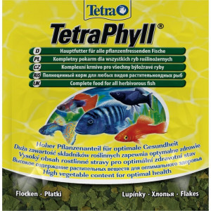 TetraPhyll Корм для всех травоядных рыб в виде хлопьев с жизненно важными балластовыми веществами 12 гр