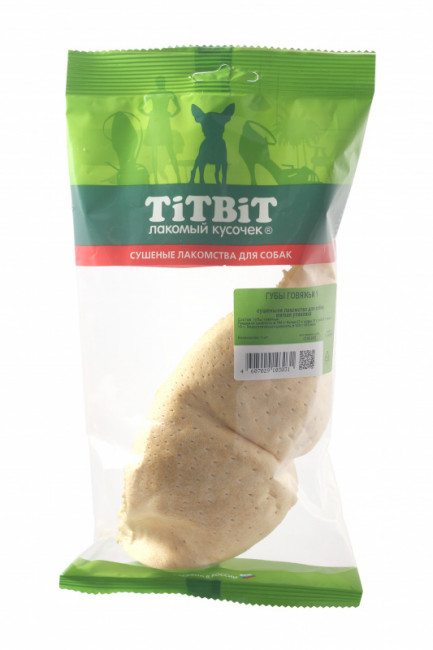 TiTBiT   Лакомство для собак Губы говяжьи 1, мягкая упаковка, 41 г