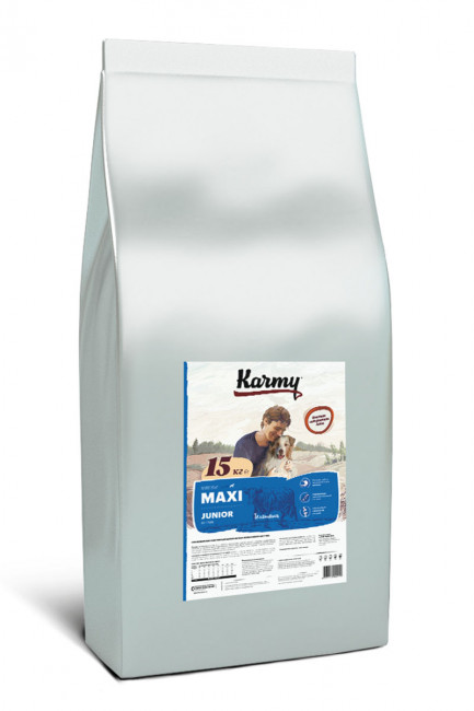 Karmy Maxi Junior     Телятина 15кг. Полнорационный сухой корм для щенков крупных пород до 1 года