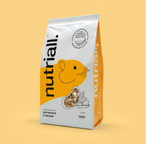 Nutriall полнорационный корм для хомяков с орехом   900гр