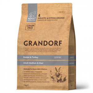 GRANDORF DOG Rabbit&Turkey MEDIUM&MAXII (кролик с индейкой для собак средних и крупных пород)  3 кг.