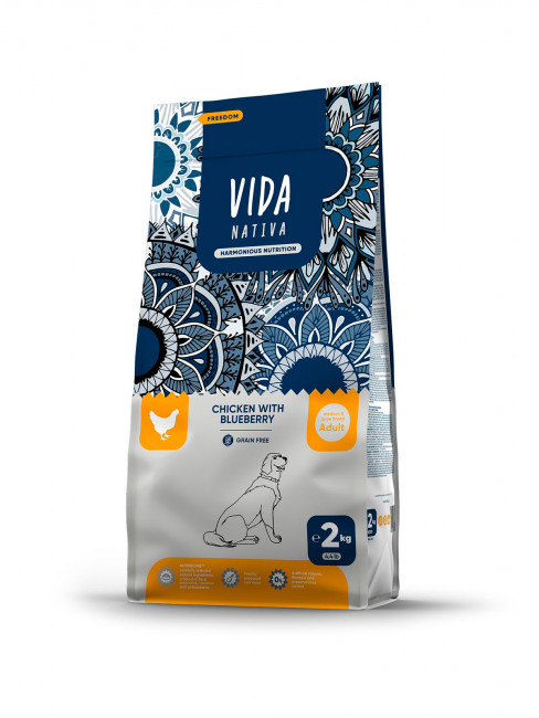 Сухой корм VIDA NATIVA для взрослых собак средних и крупных пород из курицы с черникой 2 кг Сухой корм VIDA NATIVA для взрослых собак средних и крупных пород из курицы с черникой 2 кг