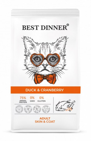 Best Dinner Adult Cat Duck & Cranberry для взрослых кошек с уткой и клюквой 1,5кг