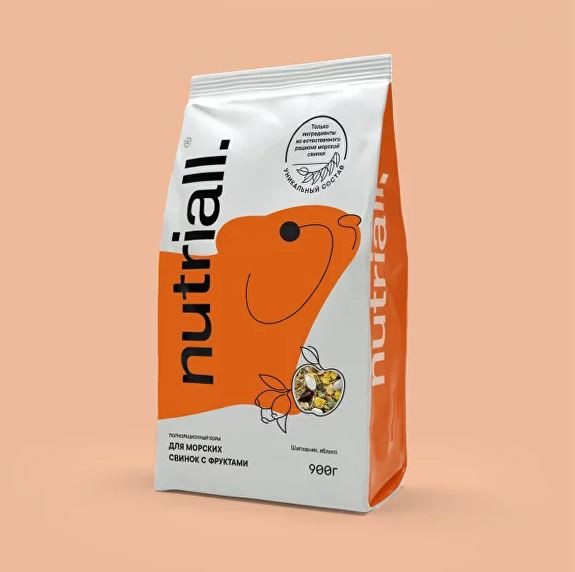 Nutriall полнорационный корм для морских свинок с фруктами   900гр