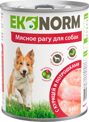 Ekonorm д/собак Мясное рагу с курицей и потрошками 340 гр