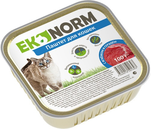 Ekonorm д/кошек паштет с ягнёнком и сердцем 100 гр
