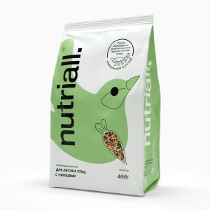 Nutriall полнорационный корм для лесных птиц с овощами   400гр