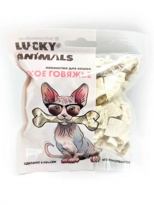 Лакомство Lucky Animals Легкое говяжье для кошек, 12 гр