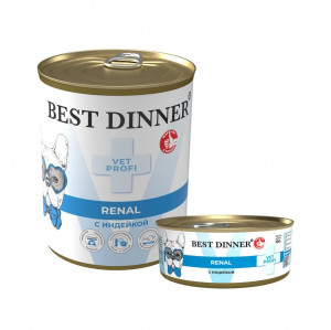 Best Dinner Vet Profi Renal Диетические консервы для собак и щенков с индейкой - 100 гр