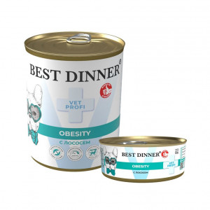 Best Dinner Vet Profi Obesity Exclusive Диетические консервы для собак и щенков с лососем - 100 гр