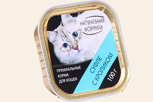Натуральная Формула Влажный корм для кошек Суфле с кроликом 100 гр