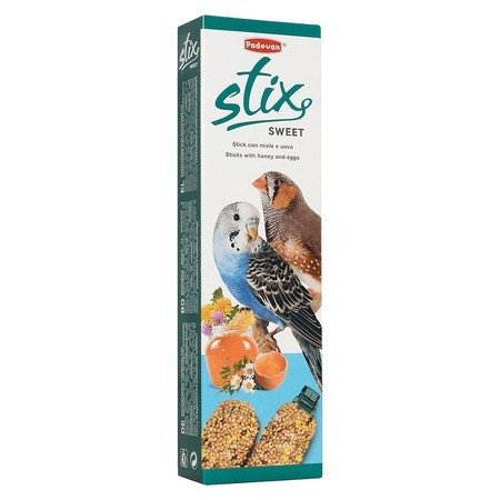 PADOVAN Stix Sweet Палочки для попугаев и экзотических птиц с медом и яйцом 80 гр