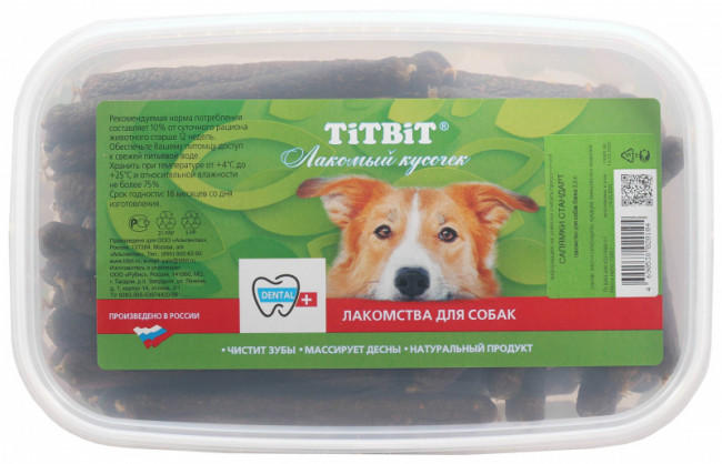 TiTBiT Лакомство для собак Салямки Standart, банка 3.3 л  , 1,5 кг