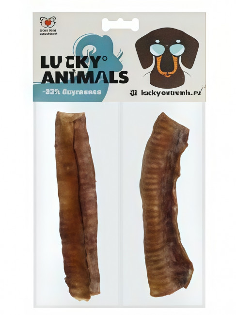 Лакомство Lucky Animals для собак, Трахея ягненка, 2 шт по 12 см