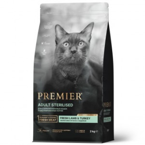 Premier Cat Lamb&Turkey STERILISED         Ягненок с индейкой для стерилизованных кошек      2 кг