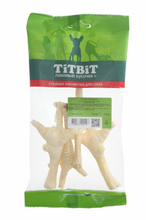 TITBIT Лакомство для собак Лапки куриные, мягкая упаковка, 45 г