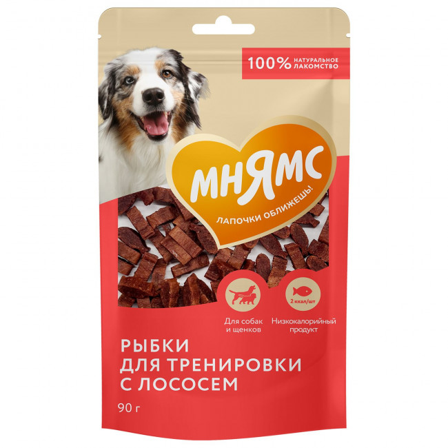 Лакомство Мнямс На каждый день для собак Тренировочные "Рыбки" из лосося 90г