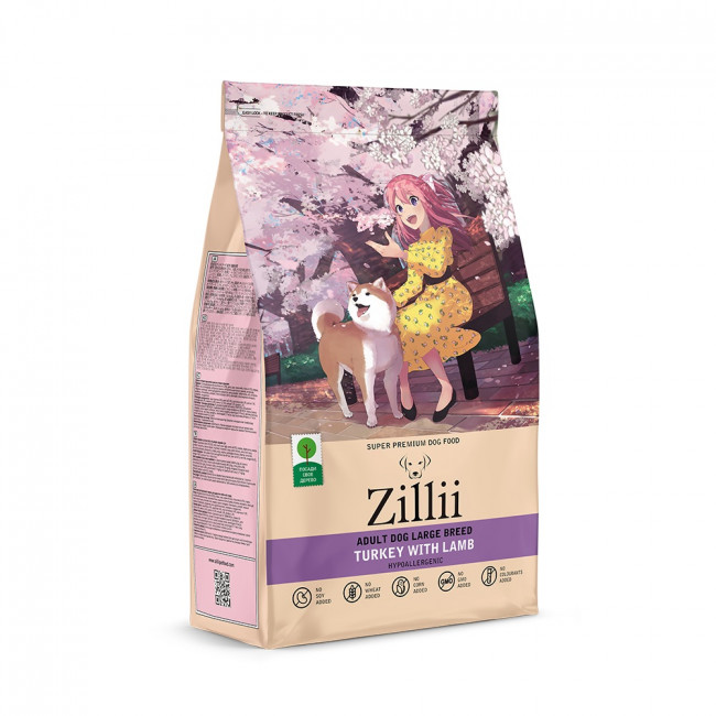 ZILLII Adult Dog Large сухой корм для взрослых собак крупных пород Индейка с ягнёнком 3 кг