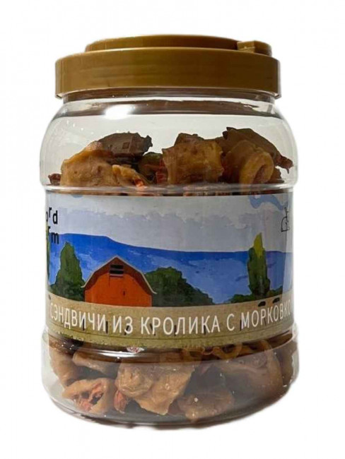 NORD FARM Лакомство для собак Сэндвичи из кролика с морковкой - 800 гр