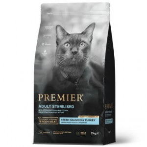 Premier Cat Salmon&Turkey STERILISED         Лосось с индейкой для стерилизованных кошек     2 кг