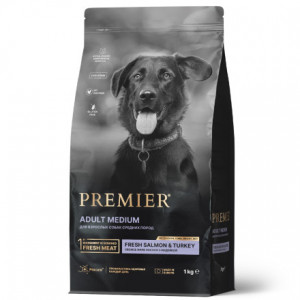 Premier Dog Salmon&Turkey ADULT Medium       Лосось с индейкой для собак средних пород       1 кг