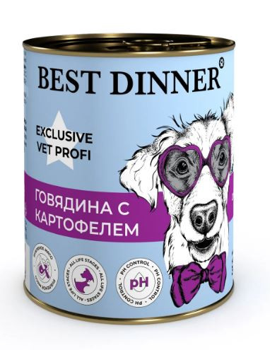 Best Dinner консервы для собак Vet Profi Urinary Exclusive Говядина с картофелем 340г