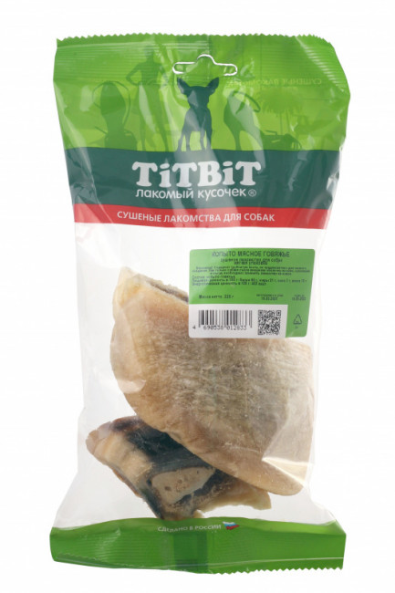 TITBIT Лакомство для собак Копыто мясное говяжье, мягкая упаковка, 220 г