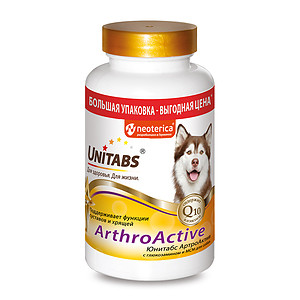 Unitabs ArthroActive для собак с глюкозамином и МСM, 200таб