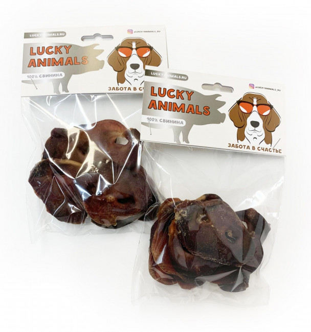 Лакомство Lucky Animals Свинные пятачки для собак, 6 шт