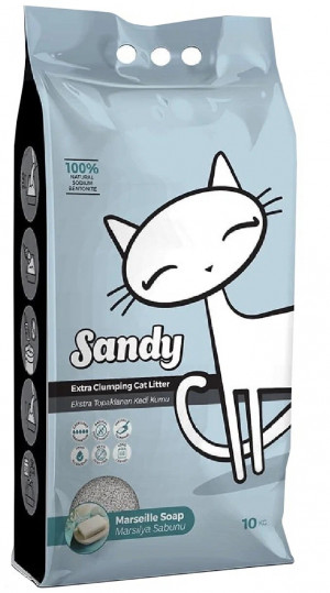 Наполнитель Sandy Marselle Soap комкующийся с ароматом марсельского мыла 10кг