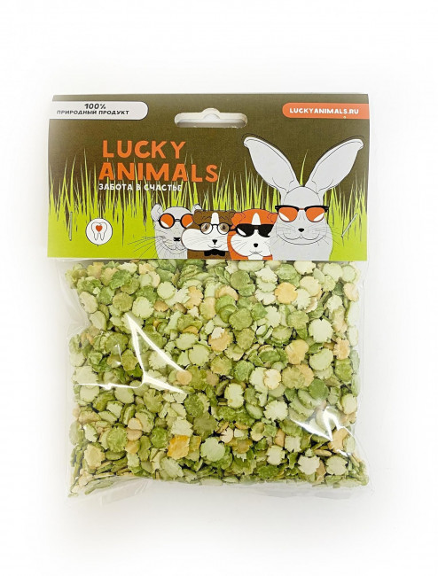 Лакомство Lucky Animals Горох плющеный, для всех видов грызунов, 150 г