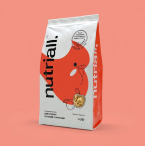 Nutriall полнорационный корм для средних попугаев с фруктами   900гр